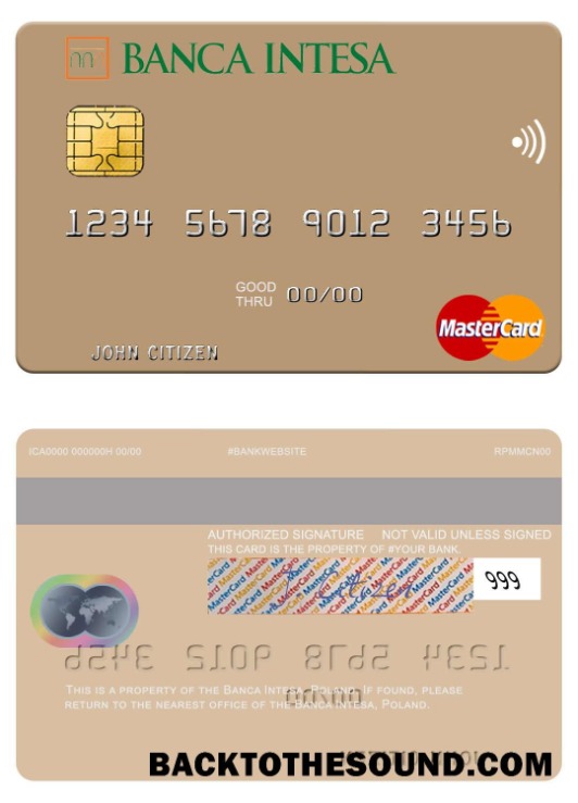 Λήψη Πολωνία Banca Intesa Mastercard Δείγμα πρότυπο