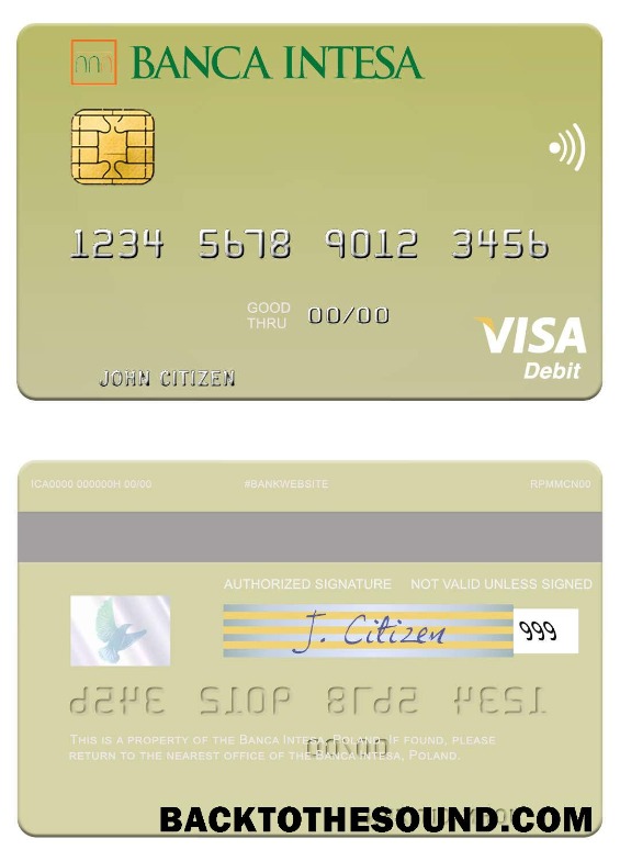 Λήψη Πολωνία Banca Intesa Βίζα Χρέωση Κάρτα Δείγμα προεπισκόπηση