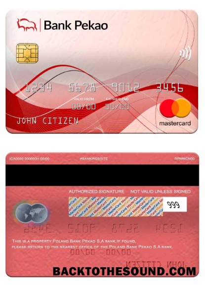 Λήψη Πολωνία Τράπεζα Pekao S.A Τράπεζα Mastercard Δείγμα σχεδιασμό