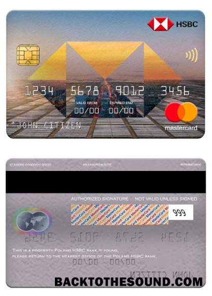 Λήψη Πολωνία HSBC Τράπεζα Mastercard Δείγμα πρότυπο