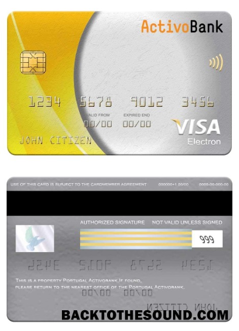 Λήψη Πορτογαλία Activobank Βίζα electron Κάρτα Δείγμα προσχέδιο