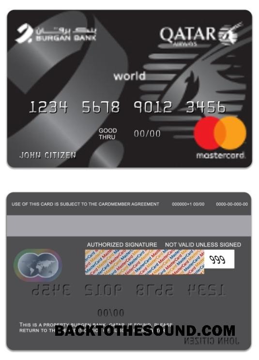 Λήψη Κατάρ Burgen Τράπεζα Κατάρ Airways Co branded world Mastercard Δείγμα πρότυπο