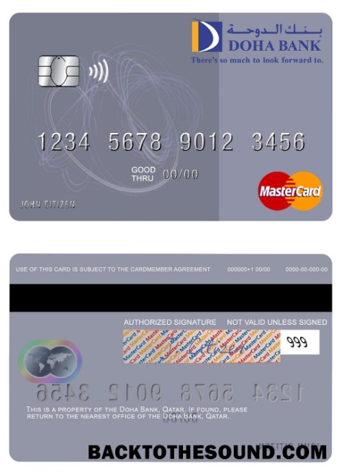 Λήψη Κατάρ Doha Τράπεζα Mastercard Δείγμα πρότυπο