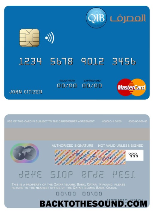 Λήψη Κατάρ Islamic Τράπεζα Mastercard Δείγμα πρότυπο