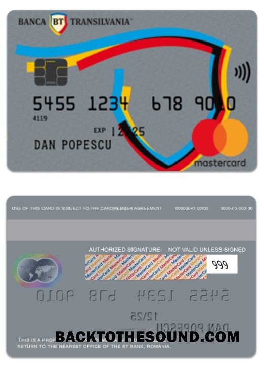 Λήψη Ρουμανία BT Τράπεζα Mondo Mastercard Δείγμα σχεδιασμό