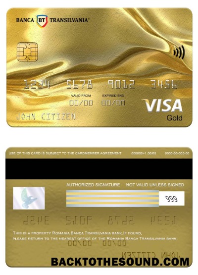 Λήψη Ρουμανία Banca Transilvania Τράπεζα Βίζα gold Κάρτα Δείγμα δείγμα