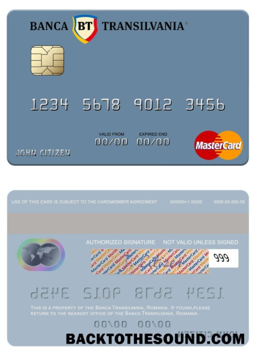 Λήψη Ρουμανία Banca Transilvania Mastercard Δείγμα σχεδιασμό