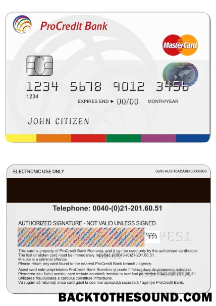 Λήψη Ρουμανία ProCredit Mastercard Δείγμα προσχέδιο