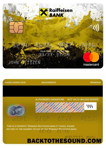 Λήψη Ρουμανία Raiffeisen Τράπεζα Mastercard Δείγμα προσχέδιο