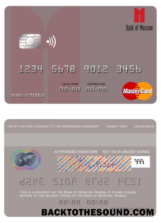 Λήψη Ρωσία Τράπεζα of Moscow Mastercard Δείγμα δείγμα