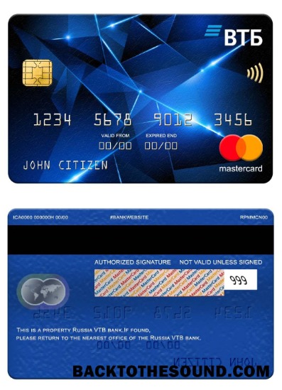Λήψη Ρωσία VTB Τράπεζα Mastercard Δείγμα προσχέδιο