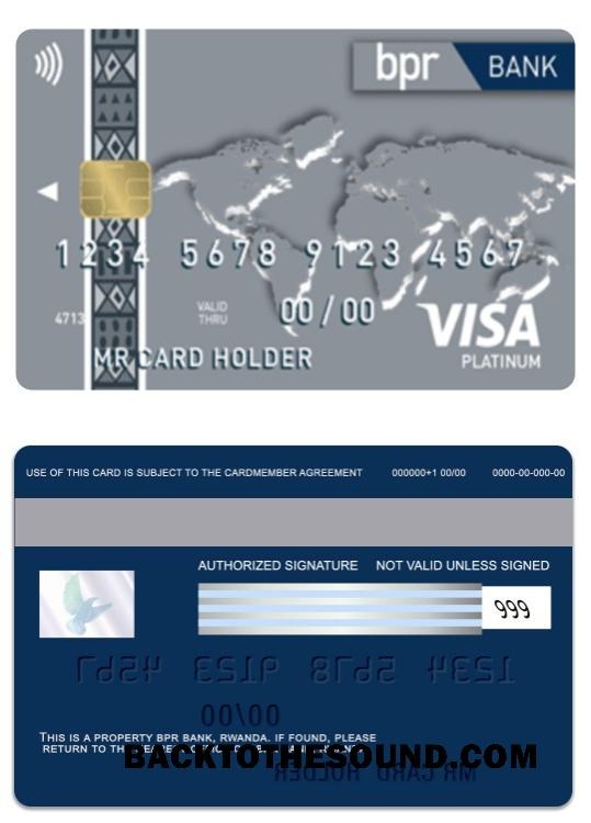 Λήψη Ρουάντα BPR Τράπεζα Βίζα platinum Κάρτα Δείγμα πρότυπο