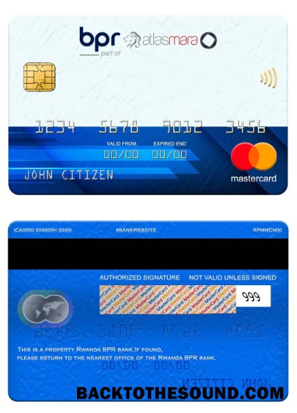 Λήψη Ρουάντα BPR Τράπεζα Mastercard Δείγμα προεπισκόπηση