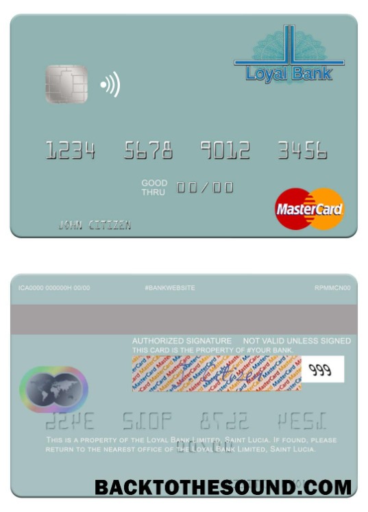 Λήψη Saint Lucia Loyal Τράπεζα Limited Mastercard Δείγμα πρότυπο