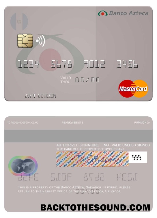 Λήψη Salvador Banco Azteca Mastercard Δείγμα πρότυπο