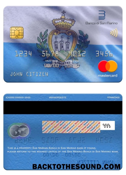 Λήψη Άγιος Μαρίνος Banca di Άγιος Μαρίνος Τράπεζα Mastercard Δείγμα προσχέδιο