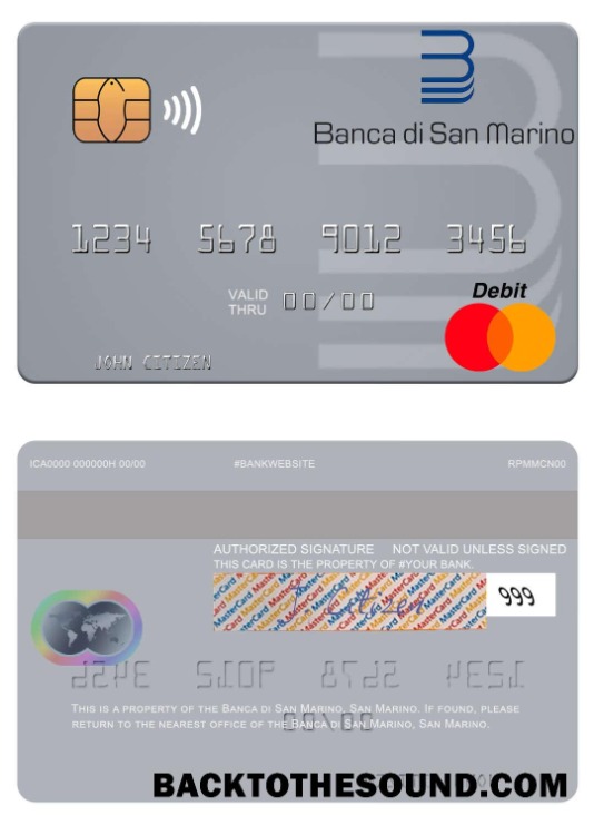 Λήψη Άγιος Μαρίνος Banca di Άγιος Μαρίνος Mastercard Δείγμα δείγμα