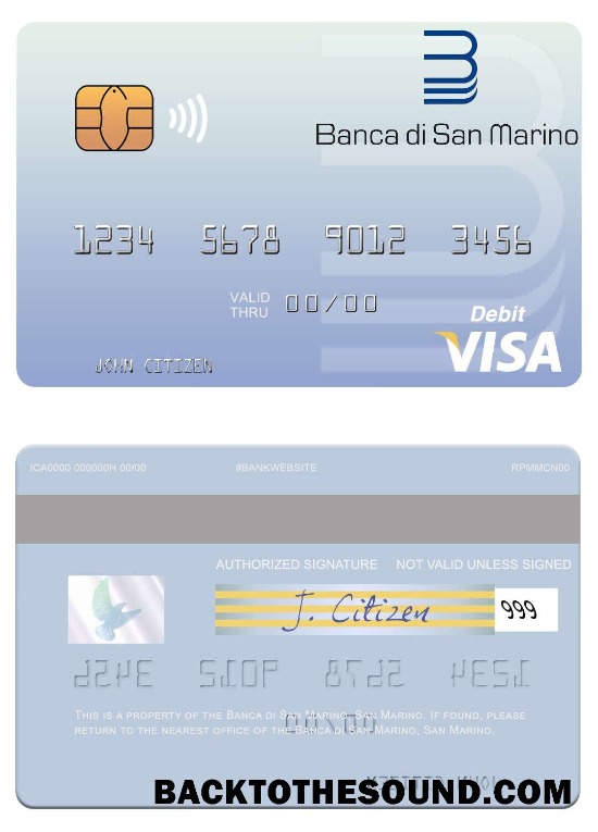 Λήψη Άγιος Μαρίνος Banca di Άγιος Μαρίνος Βίζα Χρέωση Κάρτα Δείγμα σχεδιασμό