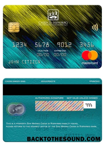 Λήψη Άγιος Μαρίνος Cassa di Risparmio Τράπεζα Mastercard Δείγμα προεπισκόπηση