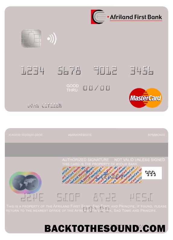 Λήψη Σάο Τομέ και Πρίνσιπε Afriland First Τράπεζα Mastercard Δείγμα δείγμα