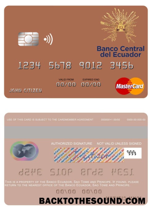 Λήψη Σάο Τομέ και Πρίνσιπε Banco Ισημερινός Mastercard Δείγμα σχεδιασμό