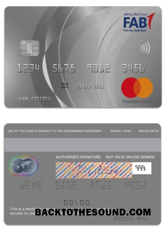 Λήψη Saudi Arabi Fisrt Abu Dabi Τράπεζα platinum world Πίστωση Mastercard Δείγμα δείγμα
