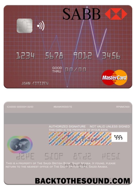 Λήψη Σαουδική Αραβία The Saudi British Τράπεζα Mastercard Δείγμα προσχέδιο
