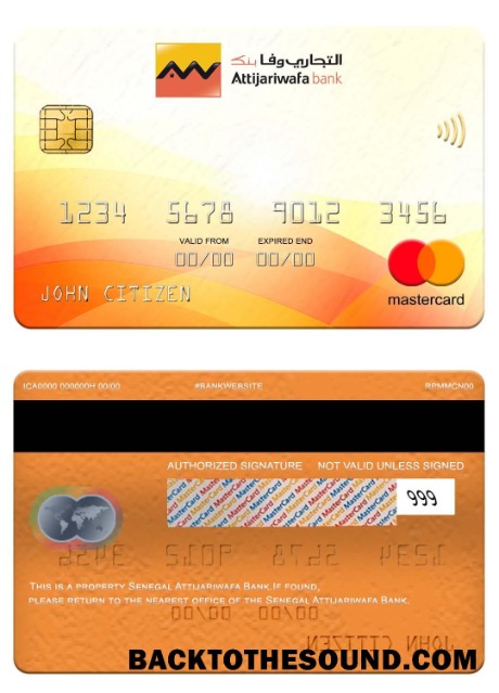 Λήψη Σενεγάλη Attijariwafa Τράπεζα Mastercard Δείγμα πρότυπο