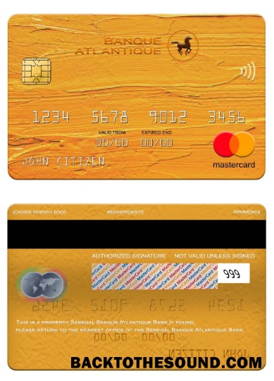 Λήψη Σενεγάλη Banque Atlantique Τράπεζα Mastercard Δείγμα σχεδιασμό