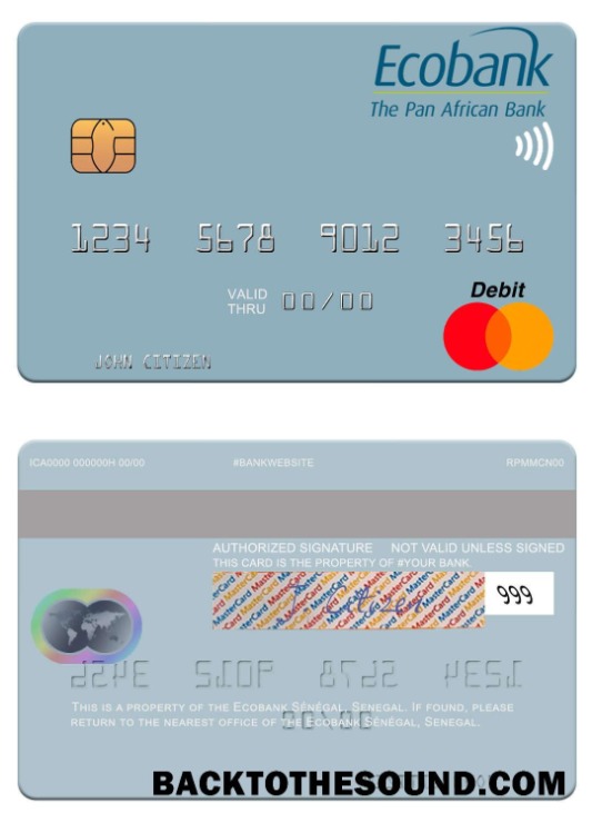 Λήψη Σενεγάλη Ecobank Sénégal Mastercard Δείγμα δείγμα