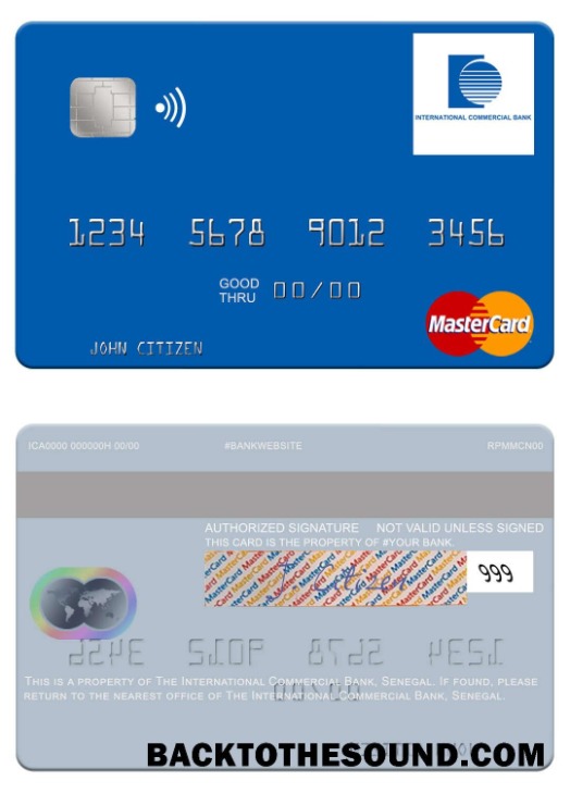 Λήψη Σενεγάλη The διεθνής εμπορικός Τράπεζα Mastercard Δείγμα σχεδιασμό