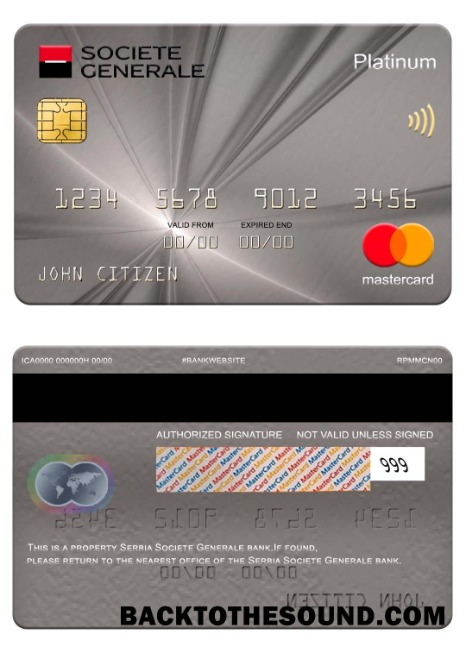 Λήψη Σερβία Societe Generale Τράπεζα platinum Mastercard Δείγμα δείγμα