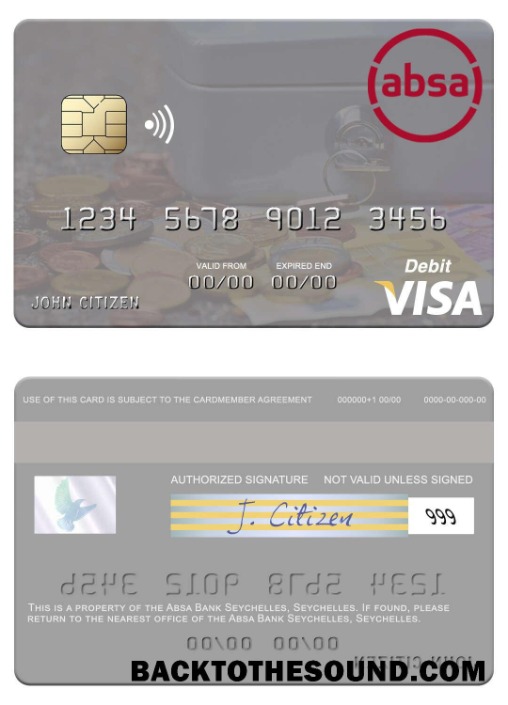 Λήψη Σεϋχέλλες Absa Τράπεζα Σεϋχέλλες Βίζα Χρέωση Κάρτα Δείγμα προεπισκόπηση