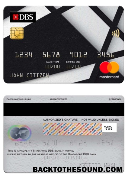 Λήψη Σιγκαπούρη DBS Τράπεζα Mastercard Δείγμα προεπισκόπηση