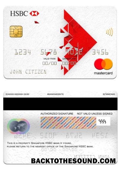 Λήψη Σιγκαπούρη HSBC Τράπεζα Mastercard Δείγμα σχεδιασμό