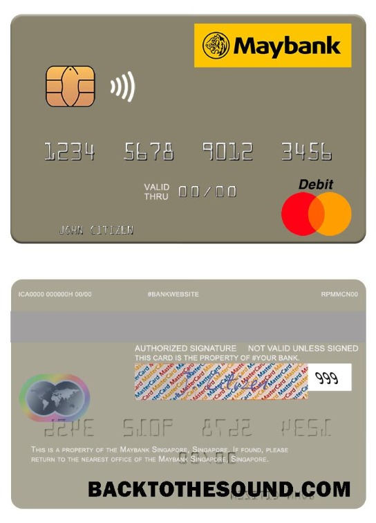 Λήψη Σιγκαπούρη Maybank Σιγκαπούρη Mastercard Δείγμα προεπισκόπηση