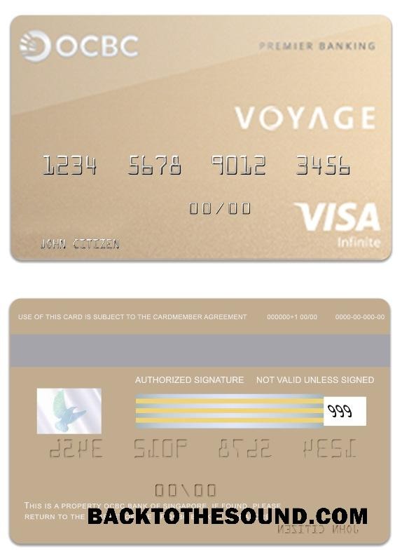 Λήψη Σιγκαπούρη OCBC Τράπεζα voyage Βίζα infinite Κάρτα Δείγμα σχεδιασμό