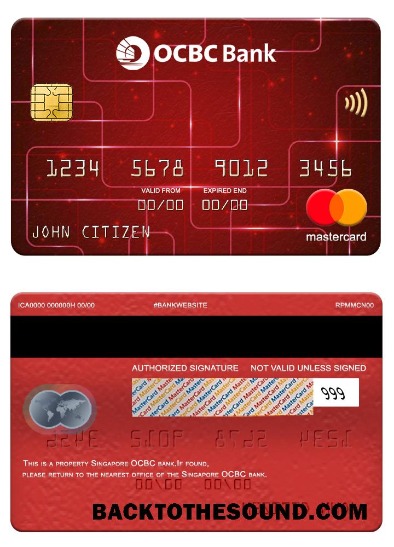 Λήψη Σιγκαπούρη OCBC Τράπεζα Mastercard Δείγμα πρότυπο