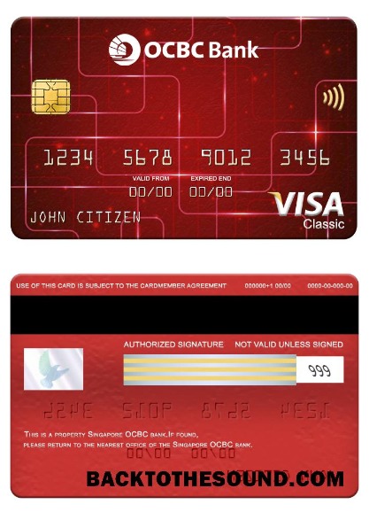 Λήψη Σιγκαπούρη OCBC Τράπεζα Βίζα classic Κάρτα Δείγμα σχεδιασμό