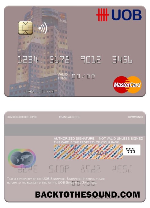 Λήψη Σιγκαπούρη UOB Σιγκαπούρη Mastercard Δείγμα προσχέδιο