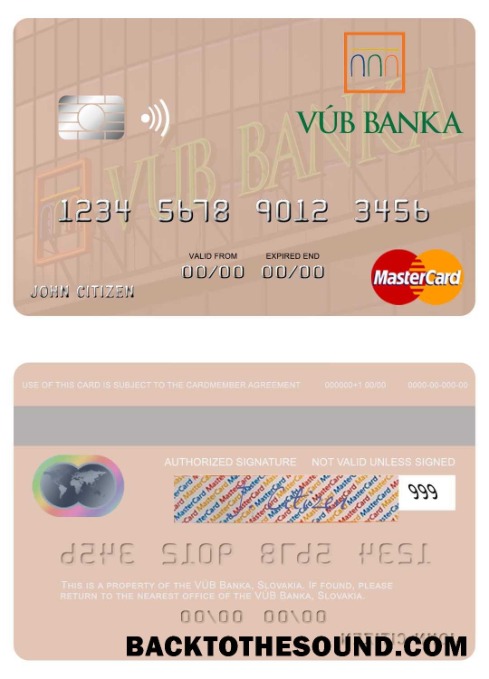 Λήψη Σλοβακία VÚB Banka Mastercard Δείγμα σχεδιασμό