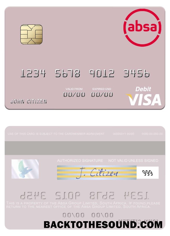 Λήψη Νότια Αφρική Absa Group Limited Βίζα Χρέωση Κάρτα Δείγμα σχεδιασμό