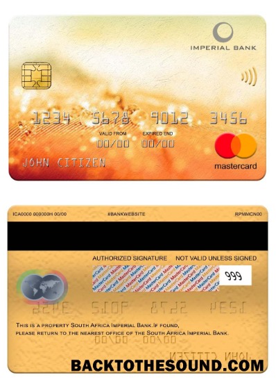 Λήψη Νότια Αφρική Imperial Τράπεζα Mastercard Δείγμα δείγμα