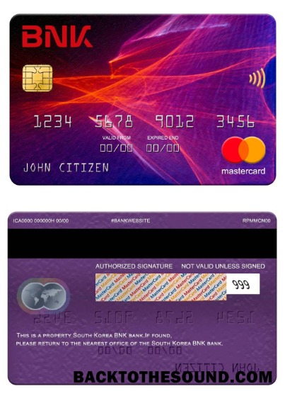 Λήψη Νότια Κορέα BNK Τράπεζα Mastercard Δείγμα δείγμα