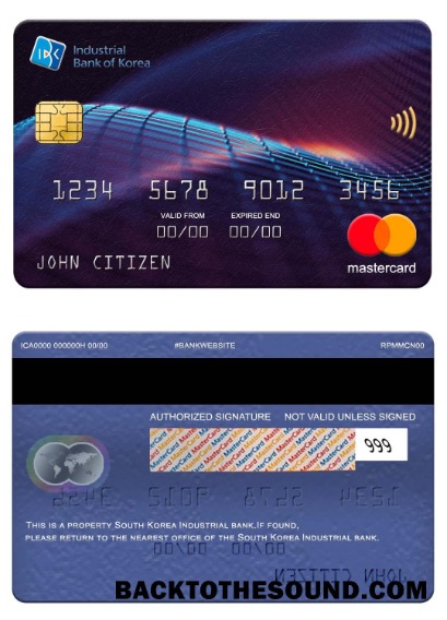 Λήψη Νότια Κορέα Industrial Τράπεζα Mastercard Δείγμα σχεδιασμό