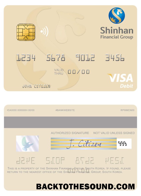 Λήψη Νότια Κορέα Shinhan Financial Group Βίζα Χρέωση Κάρτα Δείγμα σχεδιασμό