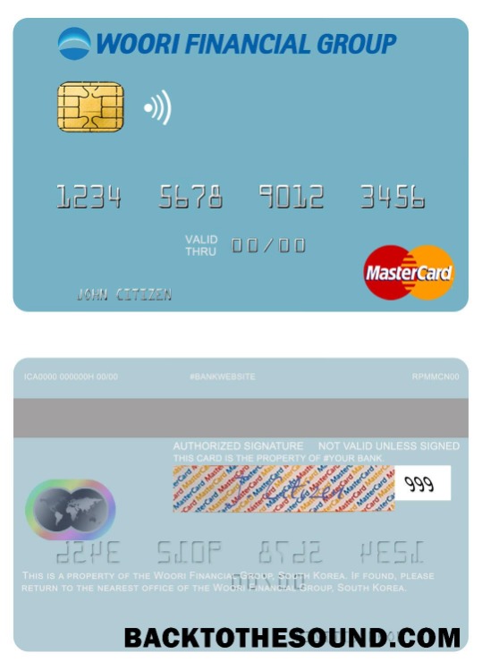 Λήψη Νότια Κορέα Woori Financial Group Mastercard Δείγμα προσχέδιο