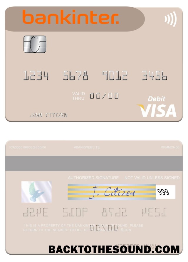 Λήψη Ισπανία Bankinter Βίζα Χρέωση Κάρτα Δείγμα σχεδιασμό