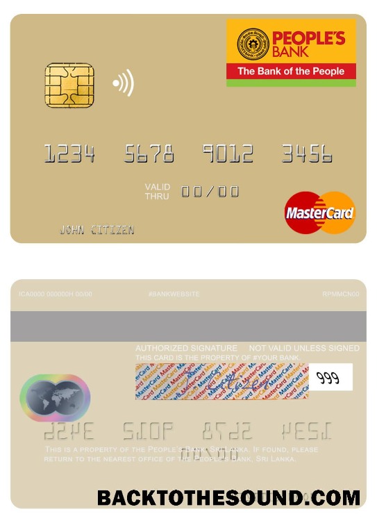 Λήψη Σρι Λάνκα People’s Τράπεζα Mastercard Δείγμα δείγμα