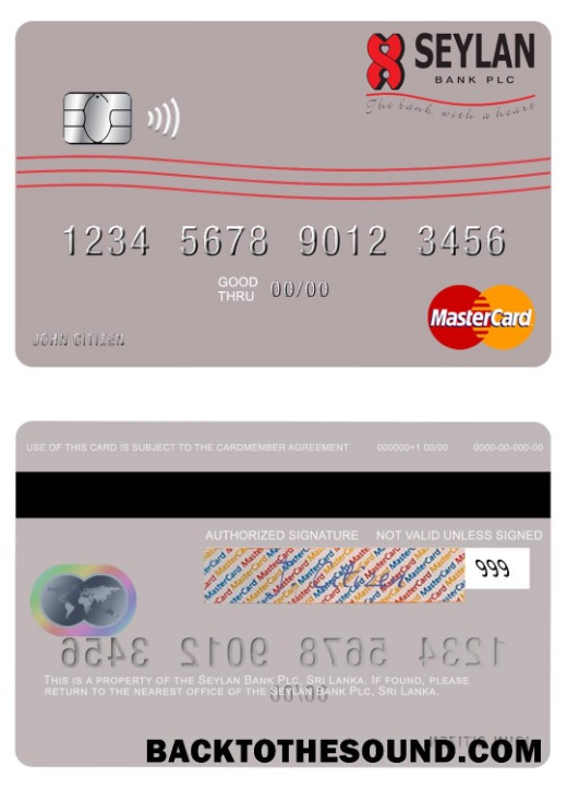 Λήψη Σρι Λάνκα Seylan Τράπεζα Plc Mastercard Δείγμα πρότυπο